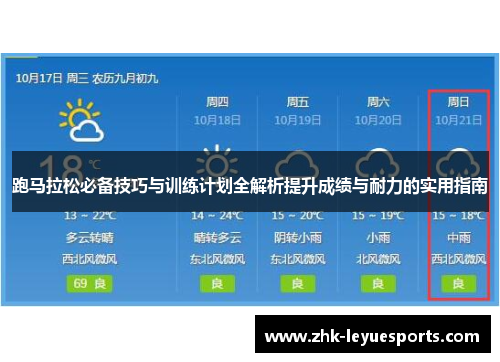 跑马拉松必备技巧与训练计划全解析提升成绩与耐力的实用指南